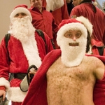 BananaGuide Christmas Caption Contest with a flashing Santa