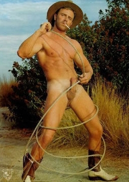 Eric York as a naked cowboy