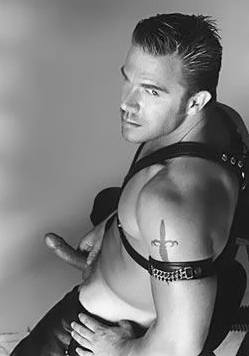 Eric York, porn star, in leather