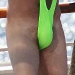 Can you guess which celebrity wore this Borat inspired one-piece?
