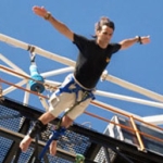 Bungee jumper uses rope made of condoms